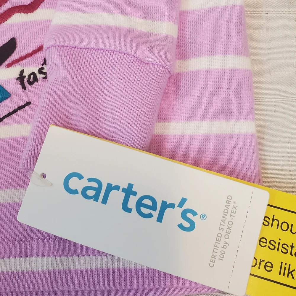 Carter's Cotton Striped Penguin Pajama Sleep Top